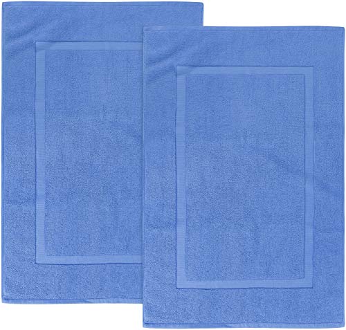 Product Cover Utopia Towels Cotton Banded Bath Mats 2 Pack, [Not a Bathroom Rug], 21 x 34 Inches, Wedgewood