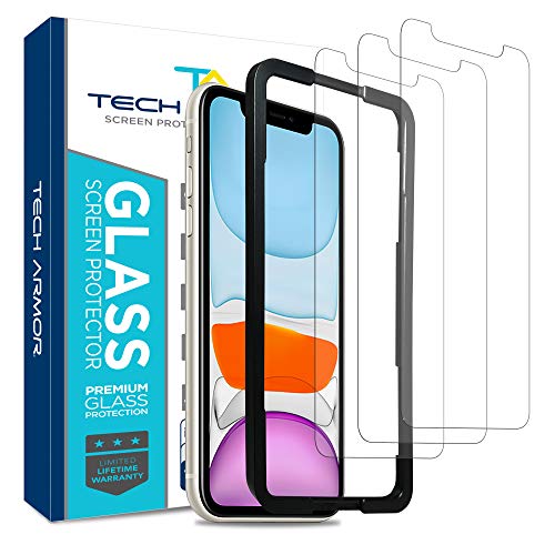 Product Cover Tech Armor Ballistic Glass Screen Protector for Apple iPhone 11 / iPhone Xr - Case-Friendly Tempered Glass [3-Pack], Haptic Touch Accurate Designed for New 2019 Apple iPhone 11