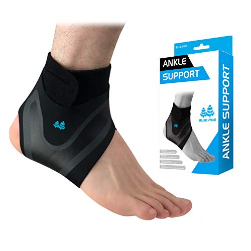 Product Cover BLUE PINE Ankle Support Adjustable Lightweight Ankle Brace Breathable Material Ankle Sleeve for Men and Women, Single Unit