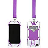 Product Cover Gear Beast Universal Pocket Web Cell Phone Lanyard Compatible with iPhone, Galaxy & Most Smartphones Includes Web Phone Case Holder, Soft Neck Strap with Breakaway Safety Clasp