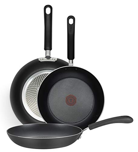 Product Cover T-fal E938S3 Professional Total Nonstick Thermo-Spot Heat Indicator Fry Pan Cookware Set, 3-Piece, 8-Inch 10-Inch and 12-Inch, Black