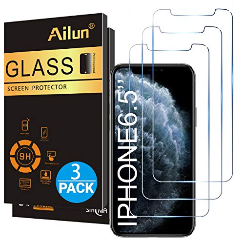 Product Cover Ailun Screen Protector Compatible with iPhone 11 Pro Max/Xs Max 6.5inch 3 Pack 0.33mm Tempered Glass 6.5inch Anti Scratch Case Friendly Siania Retail Package