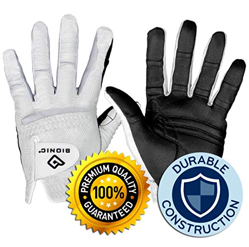 Product Cover New Improved 2X Long Lasting Bionic RelaxGrip Golf Glove with Patented Double-Row Finger Grip System (Men's Large, Worn on Left Hand)