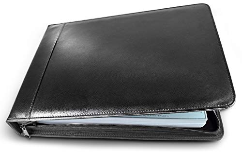 Product Cover Executive Business Check Binder PU Leather 7 Ring Checkbook Cover (3 Checks on a Page) with Zipper