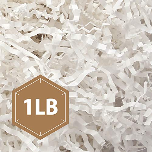 Product Cover PACKHOME 1 LB Crinkle Cut Paper Shredded Paper Shred Filler, Premium Quality for Gift Packing and Baskets Filling (Snow White)