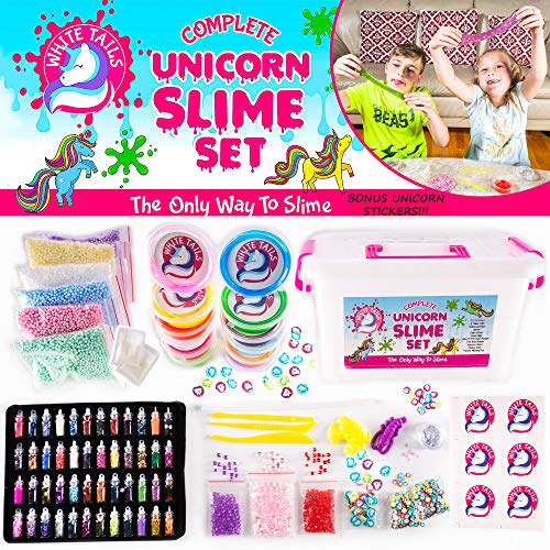 Product Cover White Tails Unicorn Slime Kit for Girls and Boys 12 Containers of Clear Slime Unicorn Gifts for Girls