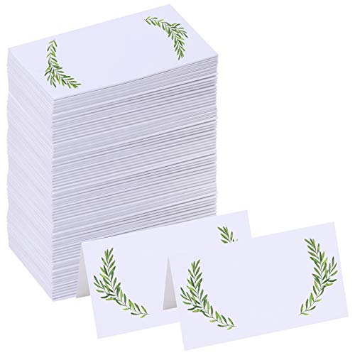 Product Cover Supla 100 Pcs Place Cards Escort Cards Seating Cards Greenery Willow Place Cards White Blank Tent Cards Wedding Watercolor Floral Dinner Place Cards Guest Name Party Table Number Cards Buffet Cards