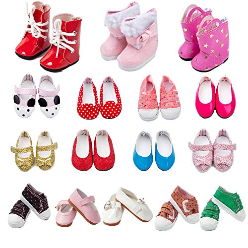 Product Cover TOYYSB 6 Pairs of Shoes Fits 14.5 inch American Wellie Wishers Dolls 100% Get Boots