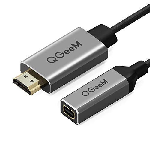 Product Cover HDMI to Mini DisplayPort Converter Adapter Cable,QGeeM 20Cm 4K x 2K HDMI to Mini DP Adaptor for HDMI Equipped Systems,Compliant with VESA Dual-Mode DisplayPort 1.2, HDMI 1.4 and HDCP
