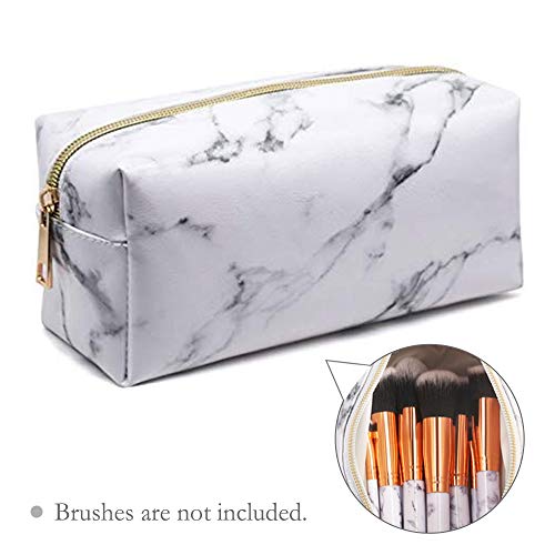 Product Cover Marble Makeup Bag Portable Cosmetic Bag Travel Storage Bags with Gold Zipper Pencil Storage Case for Women Makeup Brush Bag (7.5