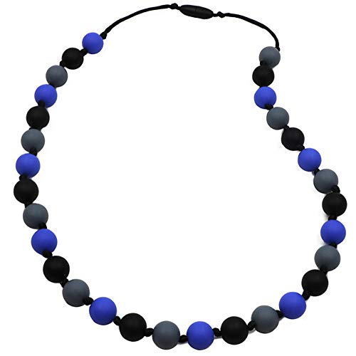 Product Cover Chew Necklace for Sensory, Oral Motor Aide Autism Chewable Jewelry for Boys Girls - Calms Kids and Reduces Biting/Chewing/Fidgeting Silicone Chewy Toys