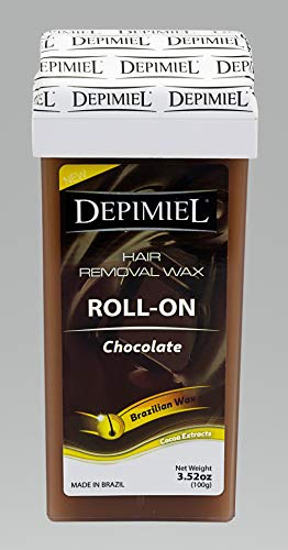 Product Cover Chocolate Formula with Cacao Extract Roll On Wax Cartridge System Hair Removal - Depilatory Roller Wax for Body (Legs & Arms) Waxing 3.52 Oz (2 Pack)