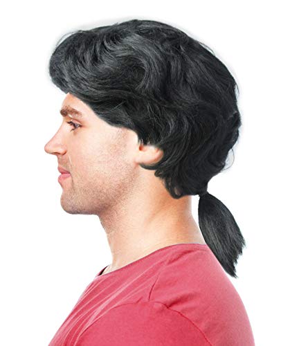 Product Cover Costume Adventure Men's Black Ponytail Character Costume Wig - One Size