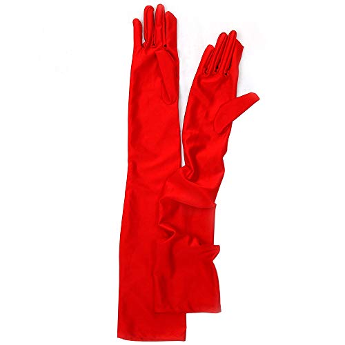 Product Cover Skeleteen Red Satin Opera Gloves - Roaring 20's Fancy Flapper Elbow Gloves - 1 Pair