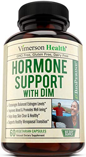 Product Cover DIM 250 milligrams with Bioperine, Chlorella and Tart Cherry Supplement. Supports Healthy Estrogen Levels, Assist Menopause Transition, Clear Skin, Ease PMS with Vitamin C E and B6.