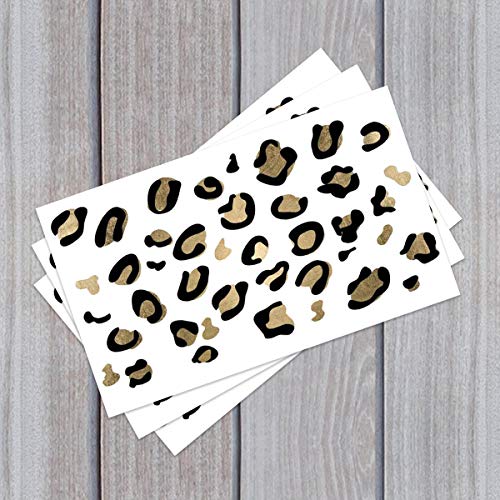 Product Cover Gold Leopard Print Temporary Tattoos (3 pack) | Skin Safe | MADE IN THE USA| Removable