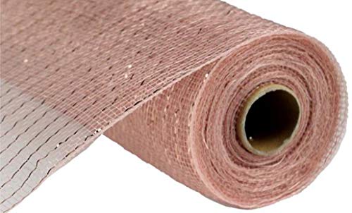 Product Cover 10 inch x 30 feet Deco Poly Mesh Ribbon (New Rose Gold with Foil)