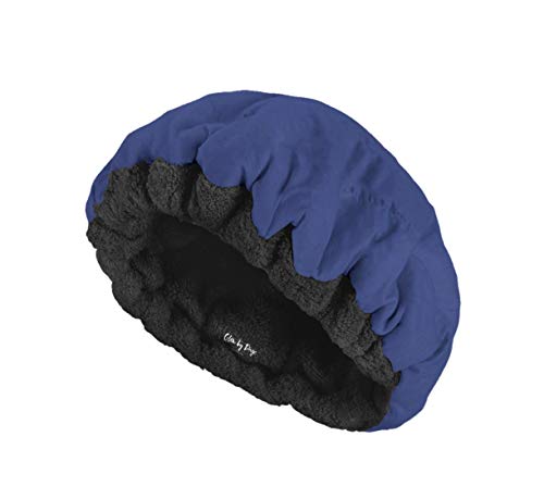 Product Cover Deep Conditioning Thermal Heat Cap- Cordless, Microwavable Heat Cap for Steaming, Heat Therapy for Hair, Portable, Reversible by Glow by Daye (Navy/Black)