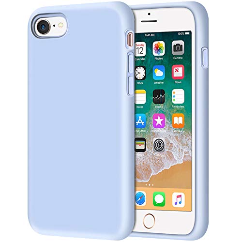Product Cover iPhone 8 Case, Anuck Non-Slip Liquid Silicone Gel Rubber Bumper Case with Soft Microfiber Lining Cushion Hard Shell Shockproof Full-Body Protective Case Cover for Apple iPhone 7/8 4.7