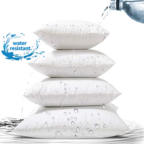 Product Cover Phantoscope 4 Packs Outdoor Anti-Mold Water Resistant Throw Pillow Inserts Hypoallergenic Square Form Sham Stuffer 16 x 16 inches 40 x 40 cm