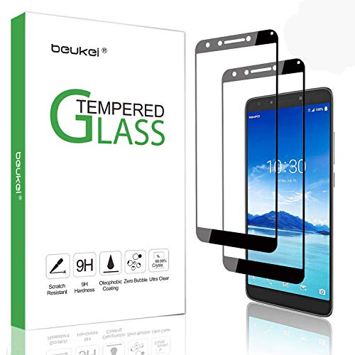 Product Cover (2 Pack) Beukei for Alcatel 7 / 6062W / Alcatel Revvl 2 Plus Screen Protector Tempered Glass, Drop Defence,Anti Scratch,Anti-Fingerprint, Bubble Free, for Alcatel 7 Folio Lifetime Replacement Warr