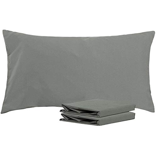 Product Cover NTBAY King Pillowcases, Set of 2, 100% Brushed Microfiber, Soft and Cozy, Wrinkle, Fade, Stain Resistant,with Envelope Closure, Dark Grey