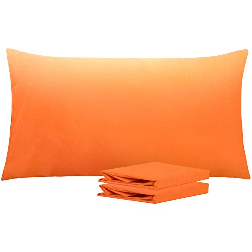 Product Cover NTBAY King Pillowcases, Set of 2, 100% Brushed Microfiber, Soft and Cozy, Wrinkle, Fade, Stain Resistant, with Envelope Closure, Orange