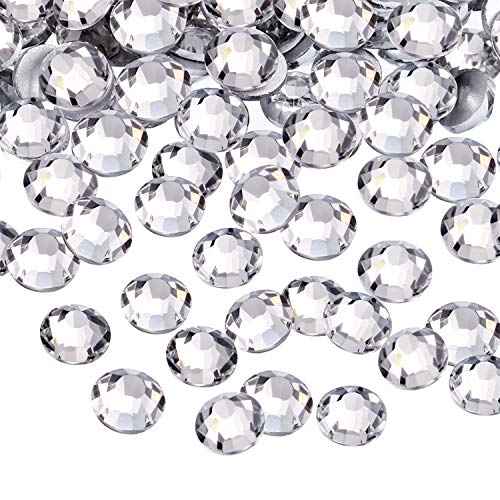 Product Cover 1440 Pack Crystal Flat Back Rhinestone Round Diamante Gems, Non-Self-Adhesive (Clear, 5 MM)