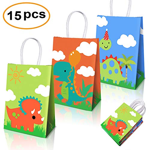 Product Cover Dinosaur Party Supplies Favors,Dinosaur Party Bags For Dinosaur Theme Birthday Party Decorations Set Of 15