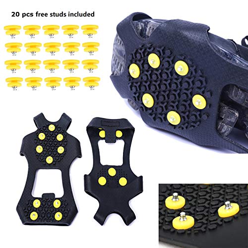 Product Cover Wistar Hiking Cleats Ice Grippers Traction Ice Cleat and Tread Grip for Snow & Ice Black Rubber Spike Shoes and Boots