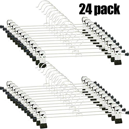 Product Cover GoodtoU Pants-Hangers-Skirt-with-Clips 24 PCS Skirt Hangers Pants Hanger with Clips Metal Pant Hangers Space Saving for Pants Skirts Clothes