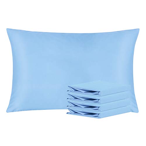 Product Cover NTBAY Queen Pillowcases Set of 4, 100% Brushed Microfiber, Soft and Cozy, Wrinkle, Fade, Stain Resistant, with Envelope Closure, Sky Blue