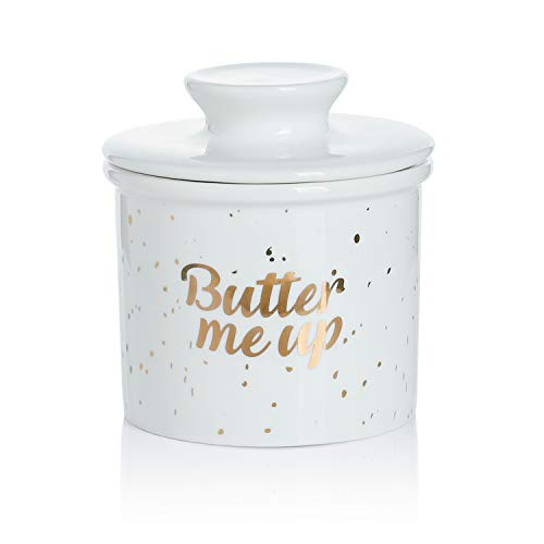 Product Cover Sweese 3118 Porcelain Butter Keeper Crock - French Butter Dish - No More Hard Butter - Perfect Spreadable Consistency, Butter Me Up