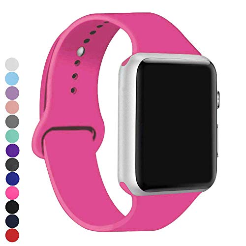 Product Cover a8Miss Sport Band Compatible for Apple Watch 38mm 42mm Series 1, Series 2,Series 3 & 40mm 44mm Series 4,Series 5(42mm(44mm) M/L,Barbie Pink)