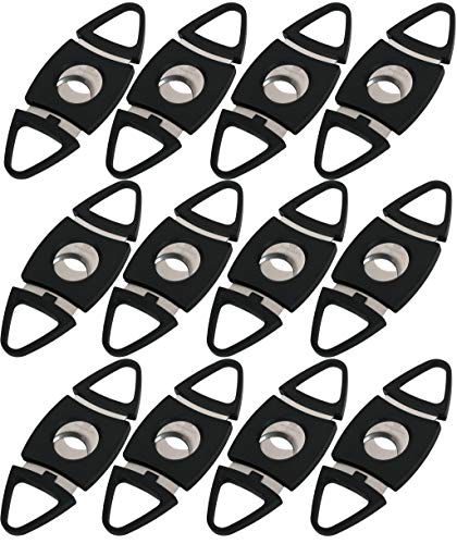 Product Cover Mantello Black Plastic Guillotine Cigar Cutter (12 Pack)