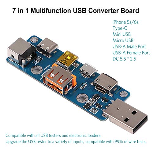 Product Cover MakerHawk USB Converter Board, 7 in 1 Multifunction USB Tester Meter Multimeter Ammeter Capacity Monitor Instruments Parts Type-C Micro USB Mini USB DC PD Cable Adapter Converter Board