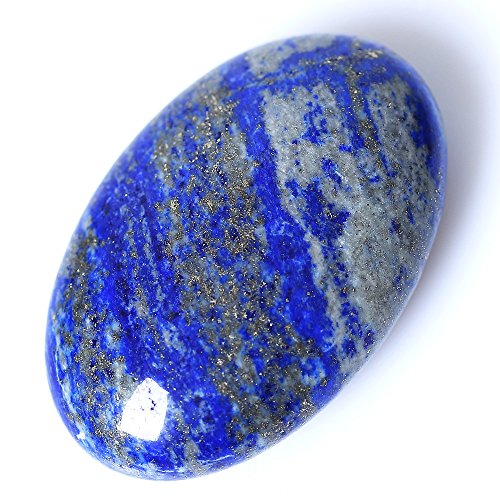 Product Cover Energy Crystal Palm Stones Polished Strip Agate Pebble Crystals Healing Gemstone Worry Therapy Smooth Soap Shape, Blue Lapis Lazuli