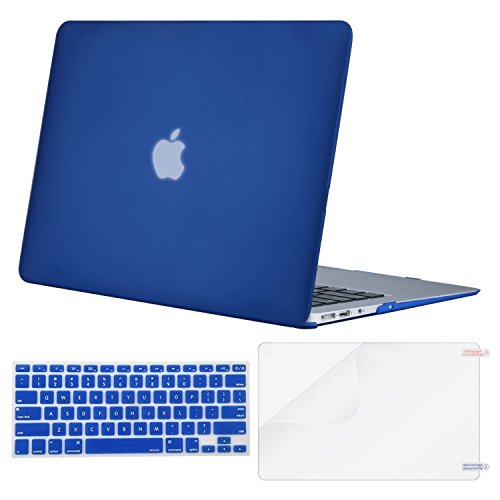 Product Cover MOSISO Plastic Hard Shell Case & Keyboard Cover Skin & Screen Protector Only Compatible with MacBook Air 11 inch (Models: A1370 & A1465), Royal Blue