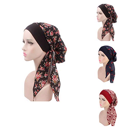 Product Cover Ever Fairy Women Vintage Elastic Wide Band Chemo Head Scarf Turbans Night Sleep Hat Cap
