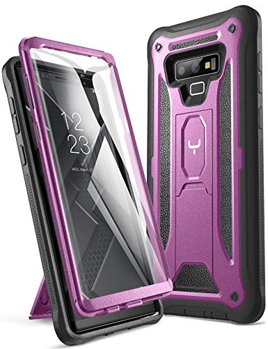 Product Cover YOUMAKER Kickstand Case for Galaxy Note 9, Full Body with Built-in Screen Protector Heavy Duty Protection Shockproof Rugged Cover for Samsung Galaxy Note 9 (2018) 6.4 Inch - Purple