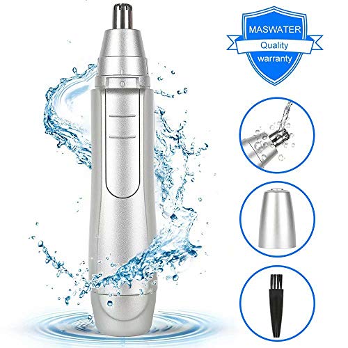 Product Cover Ear and Nose Hair Trimmer Clipper for Men Women MASWATER 2019 Professional Painless Eyebrow and Facial Hair Trimmer/Removal,Battery-Operated and Waterproof Stainless Steel Blade