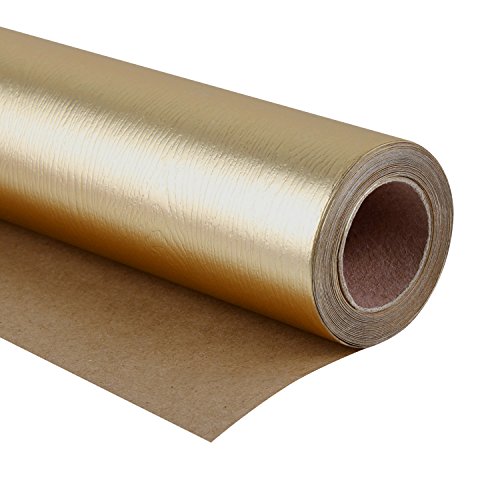 Product Cover WRAPAHOLIC Gift Wrapping Paper Roll - Basic Texture Matte Gold for Birthday, Holiday, Wedding, Baby Shower Gift Wrap - 30 inch x 33 feet