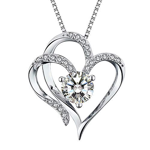 Product Cover Heart Necklace 14K Gold Plated 5A Cubic Zirconia Pendant Necklaces for women