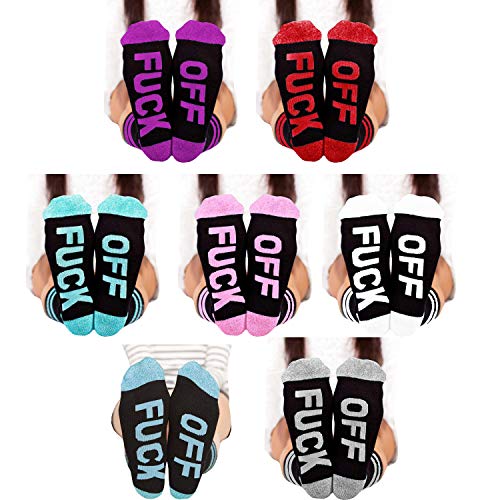 Product Cover Women's Fuck Off Socks Funny Funky Fun Casual Novelty Crew Ribbed Gift Dress Tube Stocking