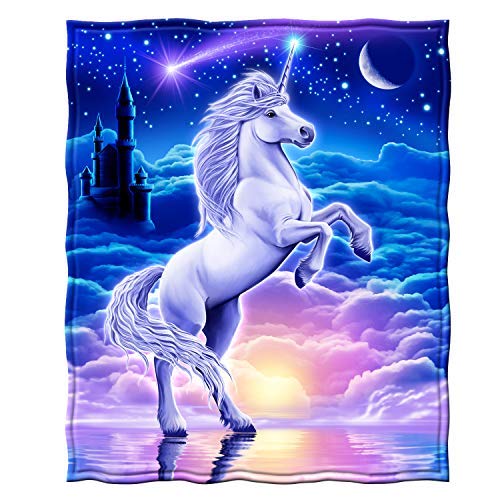 Product Cover Dawhud Direct Unicorn Fleece Throw Blanket