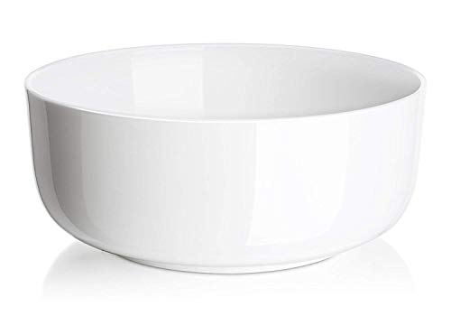 Product Cover (2 Packs) DOWAN 1.5 Quarts Porcelain Serving Bowl Set, Soup and Salad Bowls, White