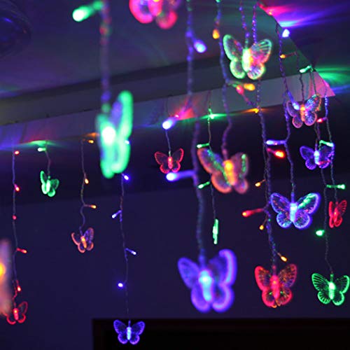 Product Cover B bangcool 96 Butterfly LED String Lights, 11.5ft Waterproof Decorations Light Decor for Indoor/Outdoor Christmas, Birthday, Holiday, Valentine Wedding Decoration