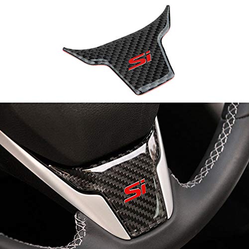 Product Cover TopDall Carbon Fiber Steering Wheel 3D Sticker Cover Trim For Honda Civic Si 2016-2019