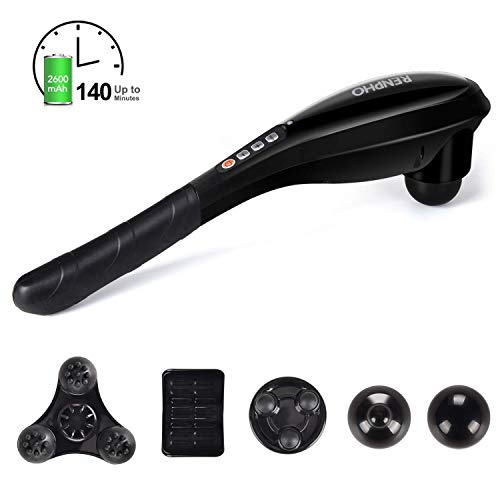 Product Cover RENPHO Rechargeable Hand Held Deep Tissue Massager for Muscles, Back, Foot, Neck, Shoulder, Leg, Calf Pain Relief Cordless Electric Percussion Full Body Massage with Portable Design, Black