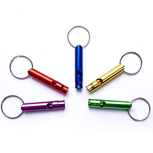 Product Cover Tree Bud 5pcs Hiking Camping Survival Aluminum Whistle with Key Chain, Emergency Whistles